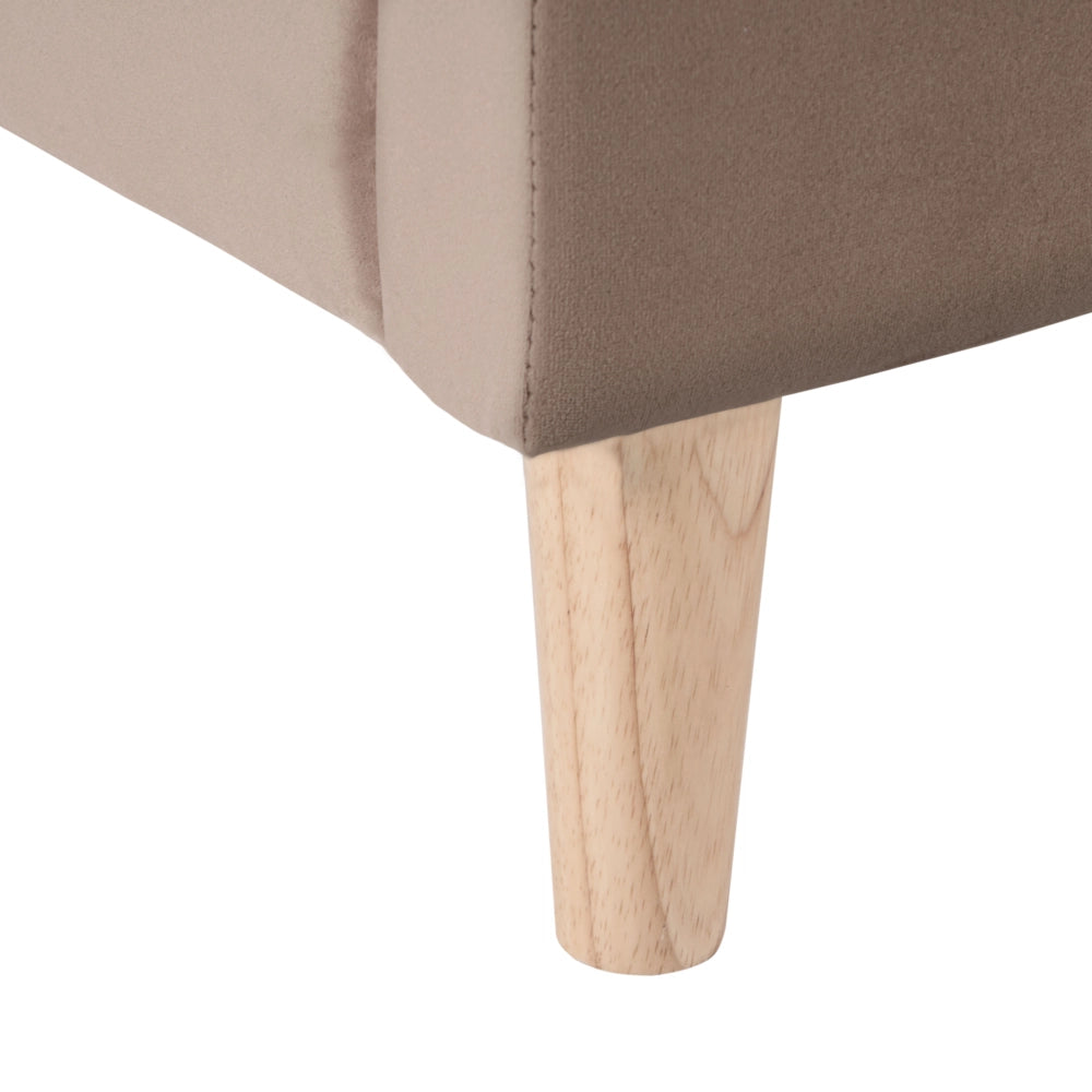Letto singolo in velluto marrone con base a doghe 90 x 200 cm Camera Moderna Tradizionale