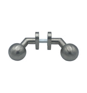 Maniglia su rosetta tonda SAGUATTI  D00/50M in inox grigio satinato, 2 pezzi