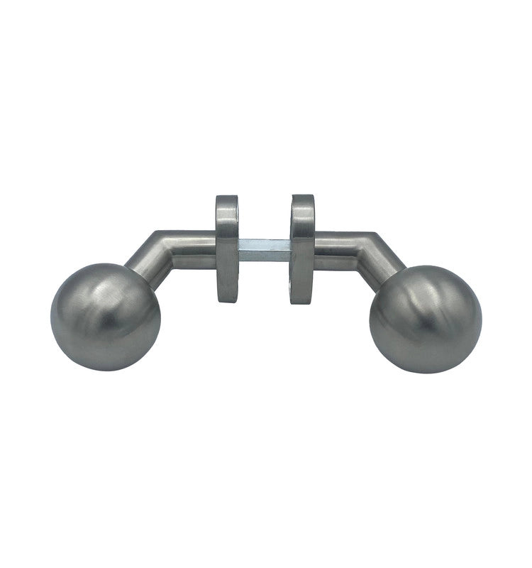 Maniglia su rosetta tonda SAGUATTI  D00/50M in inox grigio satinato, 2 pezzi