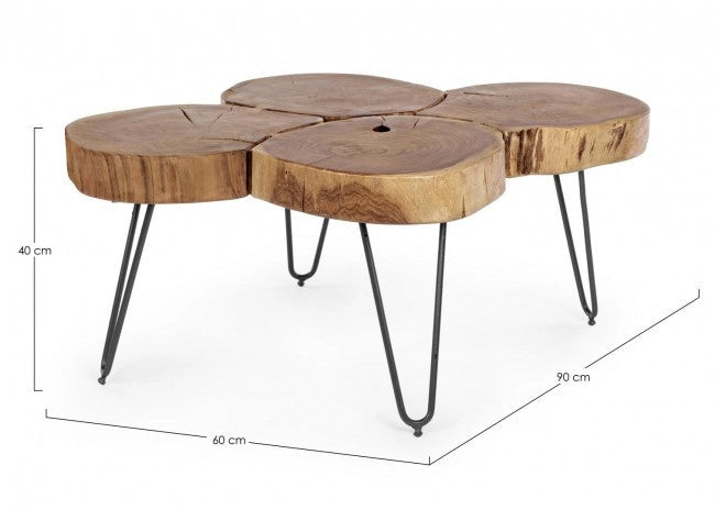 Tavolino 90x60x40h cm Orbital Log