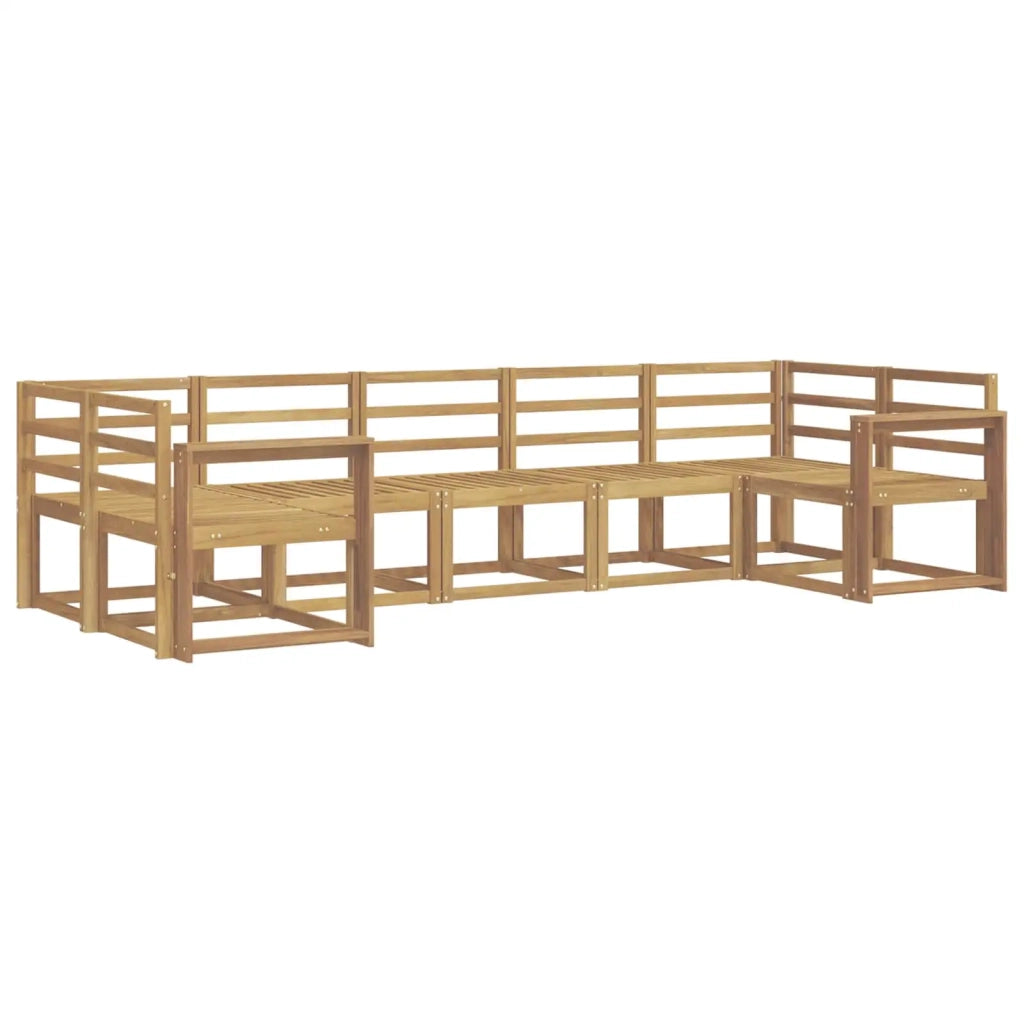 Set di divani da esterno 7 pcs Bianco Legno di Acacia Massello 3388158