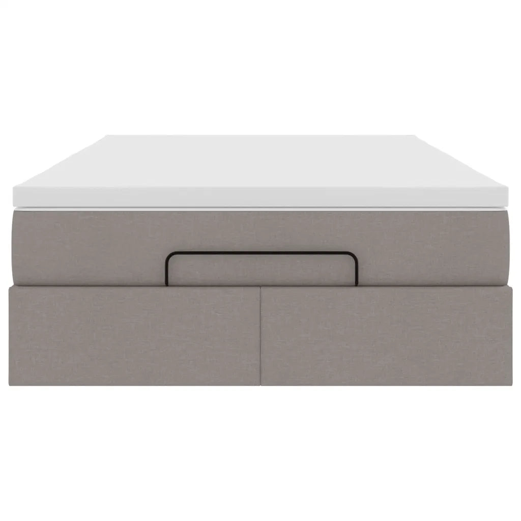 Struttura Letto Pouf con Materasso Tortora 120x200cm in Tessuto