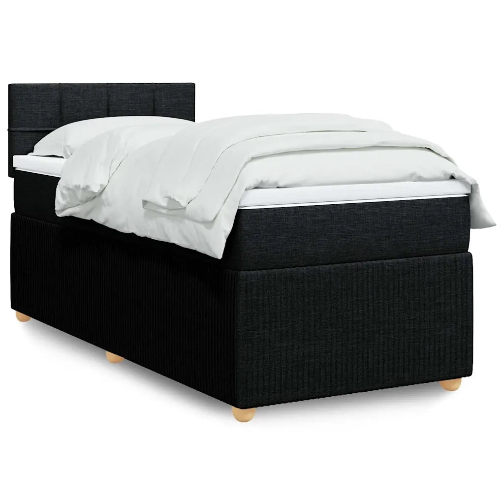 Giroletto a Molle con Materasso Nero 100x200 cm in Tessuto