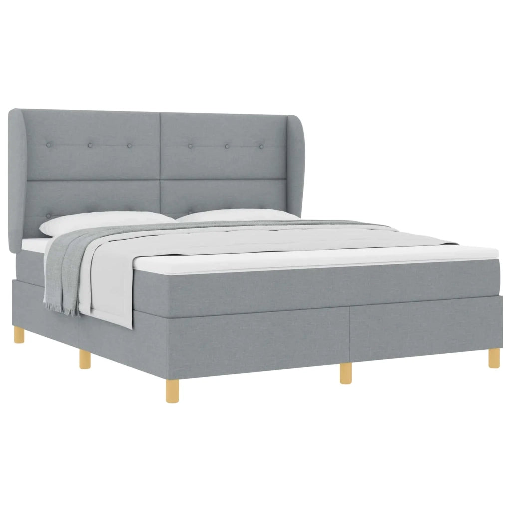 Letto a molle con materasso Grigio chiaro 200 x 180 cm Tessuto 3340767