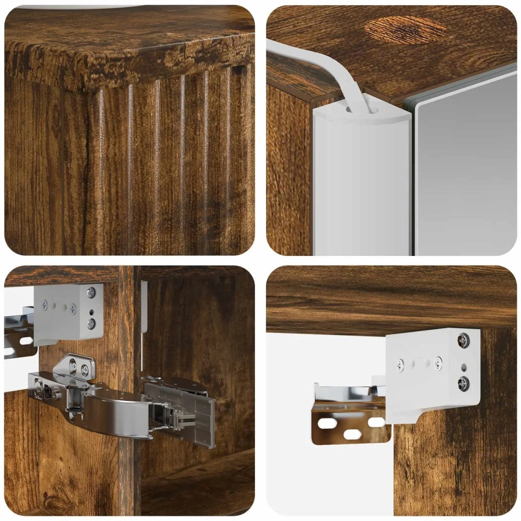 Set di mobili per il bagno 6 pcs Rovere Fumo 3407203