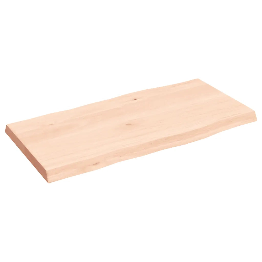 Piano per Tavolo 80x40x(2-4) cm Rovere Non Trattato Bordi Vivi 363873