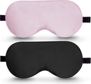 Set di 2 maschere per gli occhi in seta, maschera per gli occhi in seta pura, cinture regolabili, maschera per gli occhi, maschera per gli occhi per yoga e viaggio, blocco della luce al 50%