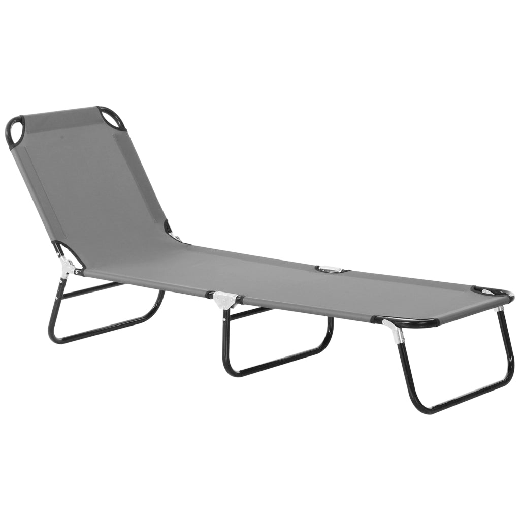 Lettino da giardino regolabile ¨C zephmum ¨C grigio 188x56x28 cm