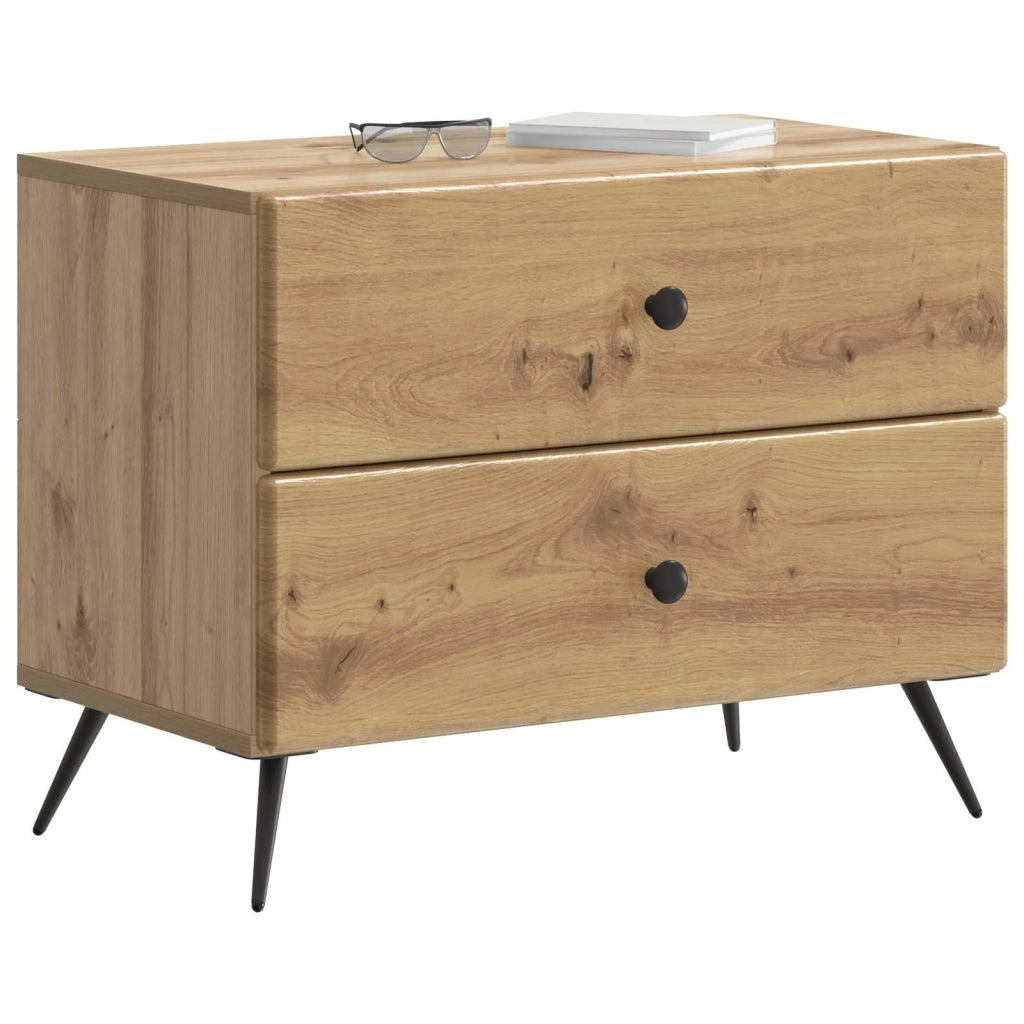 Comodino | Armadio da Notte | Mobiletto da notte Rovere Artigianale 62 x 34,5 x 47,5 cm