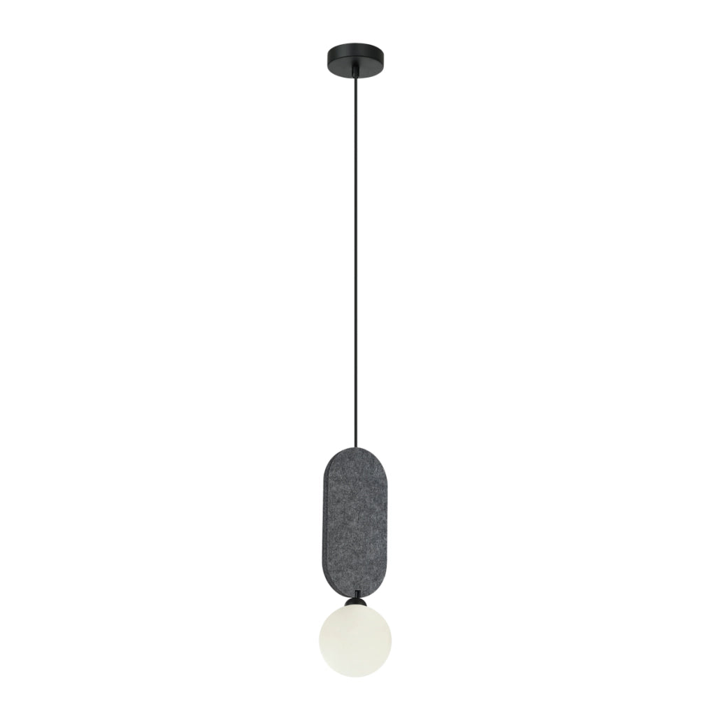 Lampada a sospensione Italux Lorenzo feltro grigio G9 sfera