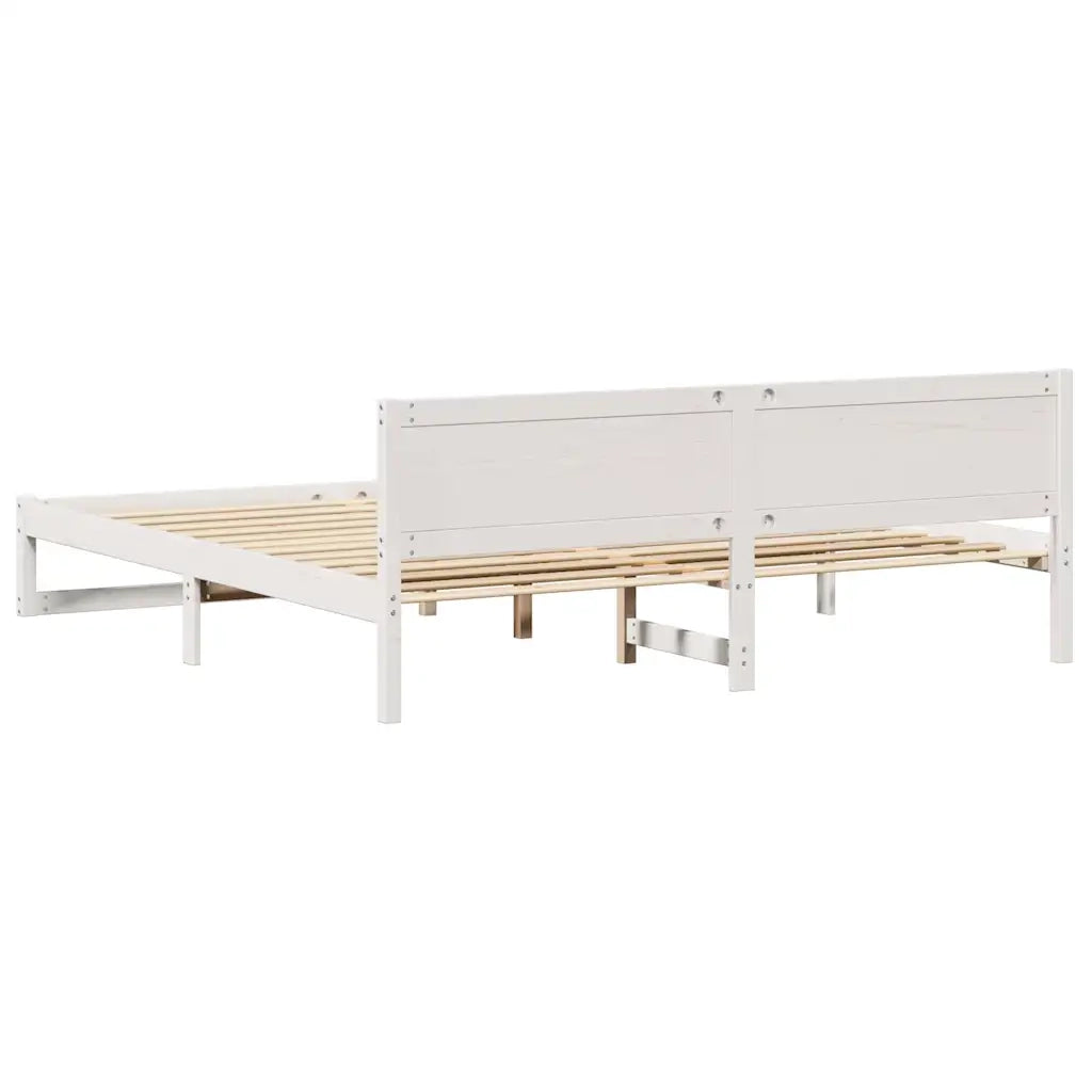 Struttura del letto Bianco 180 x 200 cm Pino massello