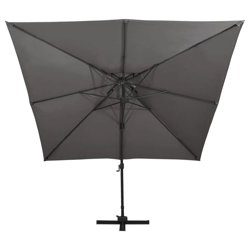 Ombrellone a braccio con doppio tetto 300 x 300 cm antracite 02_0008556