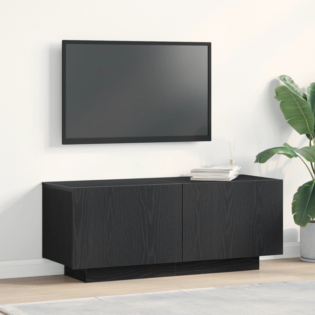 Mobile TV  Nero Rovere 100x35x40 cm in legno ingegnerizzato