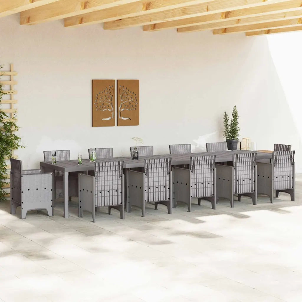 Tavolo da Giardino Grigio chiaro 400 x 100 x 73 cm polyrattan 3378531