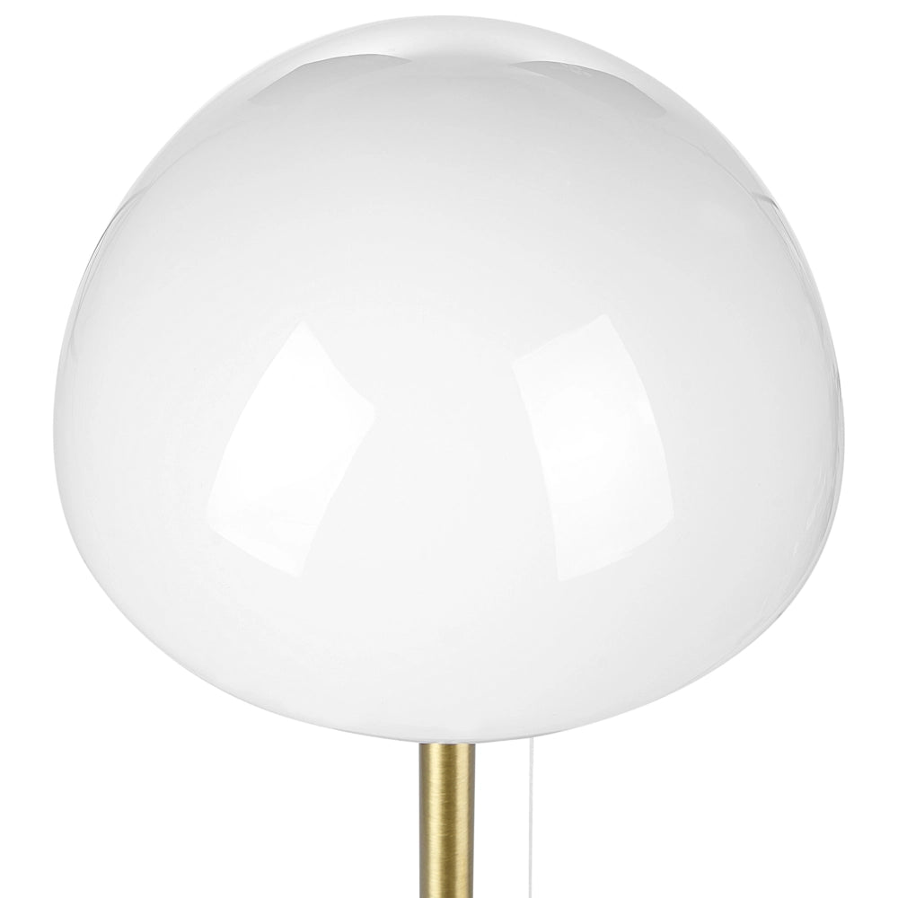 Lampada da tavolo con base in metallo oro e paralume in vetro, in stile minimalista, per la casa e l'ufficio.