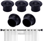 Accessori per tende - Cappucci 28 mm - Nero - Materiale plastico - Fissaggio senza viti - Per traverse - 6 pezzi - Maniglia comoda - Accessori per tende