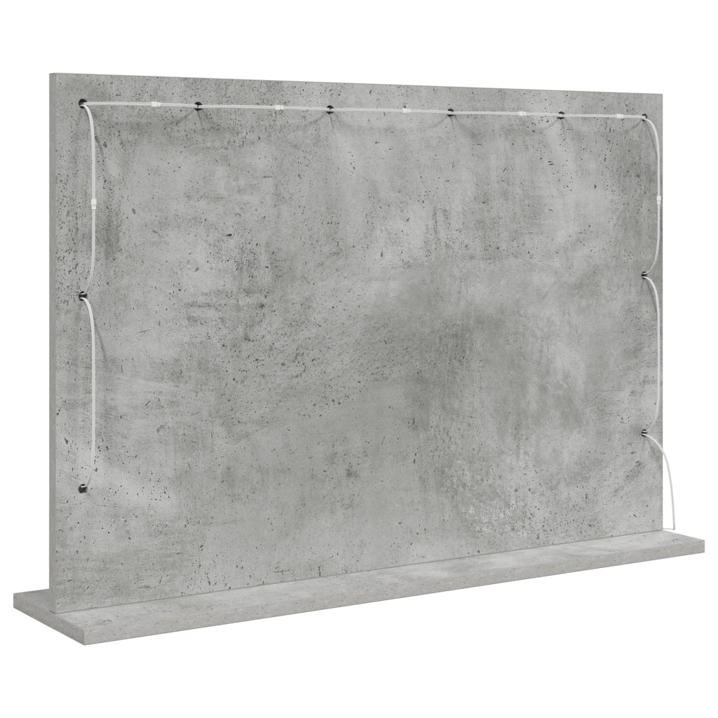 Specchio da toeletta Grigio cemento Vetro 80 x 55 x 18 cm