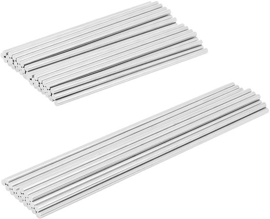 60 pezzi di stantuffo in acciaio inossidabile 304 in 2 misure, spiedini di metallo in acciaio di 10cm/15cm, accessori per maglia, diametro 3mm, duraturo e resistente alla ruggine