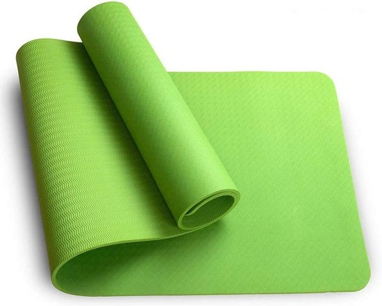 Yogamat in TPE - antiscivolo, ecosostenibile - 1 pezzo - verde erba - 183x61x0,8 cm