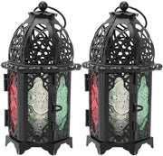 Set di 2 Lampade da Terra - Sospese - Supporto Lampada - Interno/Esterno - Metallo Duraturo - Design Vintage - Supporto Lampada da Terra