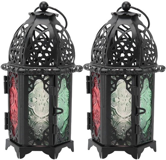 Set di 2 Lampade da Terra - Sospese - Supporto Lampada - Interno/Esterno - Metallo Duraturo - Design Vintage - Supporto Lampada da Terra