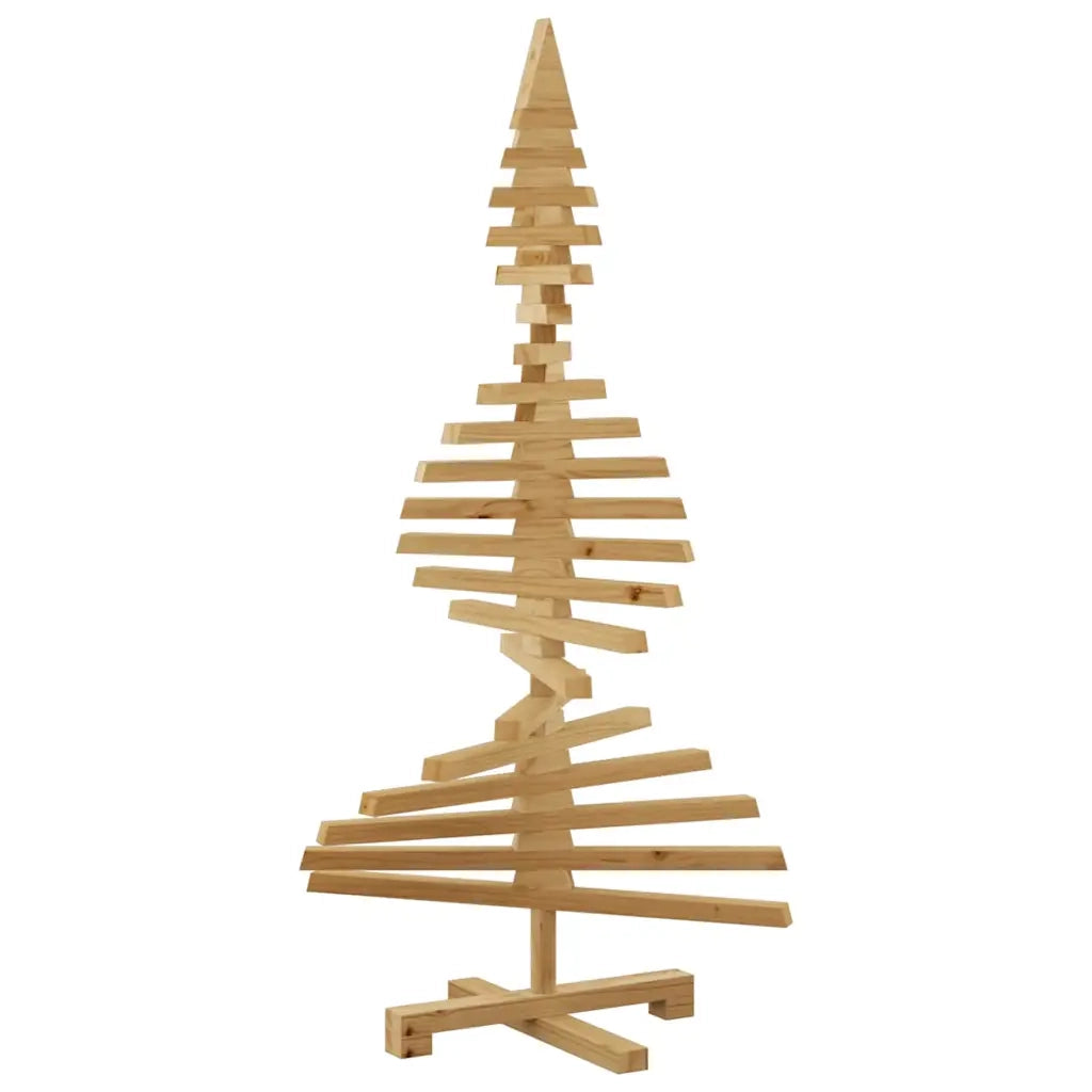 Albero di Natale in legno Marrone 120 cm Legno di pino massello