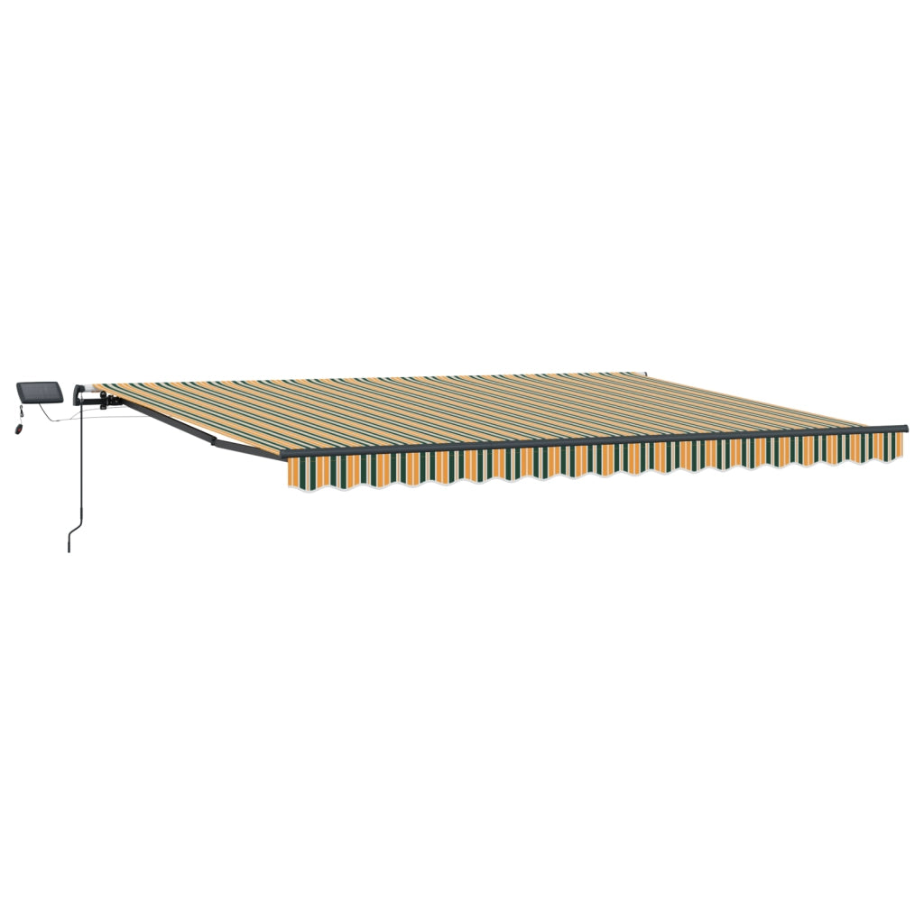 Tenda Retrattile Manuale  con LED Verde e Giallo 400x300 cm