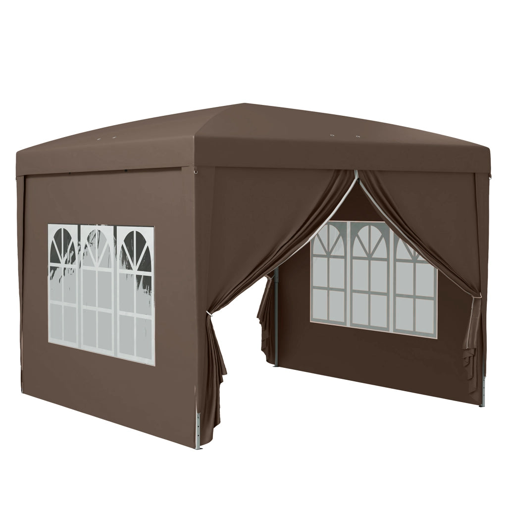 Gazebo di circa 3x3m gazebo pieghevole Stable Winterproof Pop-up idrorepellente protezione UV 50+ tenda da giardino pieghevole con 4 pannelli laterali borsa gazebo da giardino per campeggio caffè