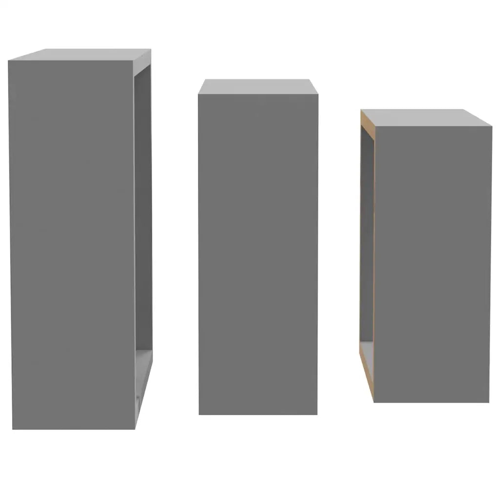 Mensole a Cubo da Parete 3 pz Grigie in MDF 323951