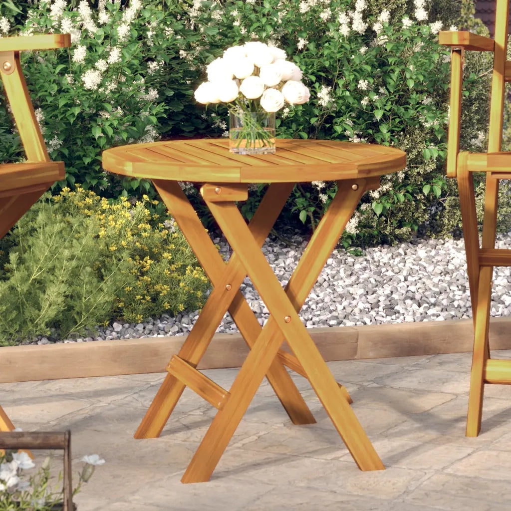 Tavolo da Bistrot Ã˜46x47 cm in Legno Massello di Acacia cod mxl 39765
