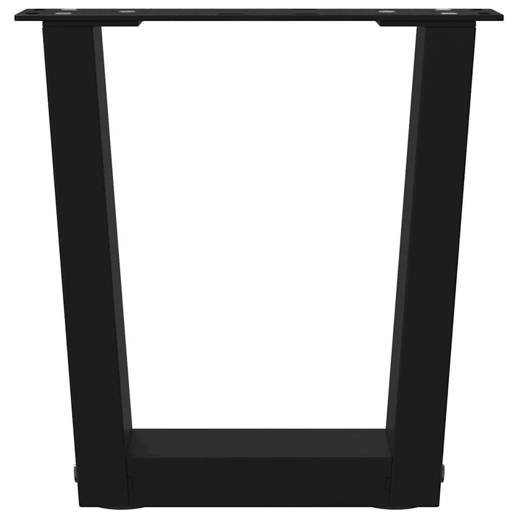 Set di 2 gambe regolabili per tavolino da caffè a forma di V 40 x 30-31,3 cm in acciaio nero 02_0056892