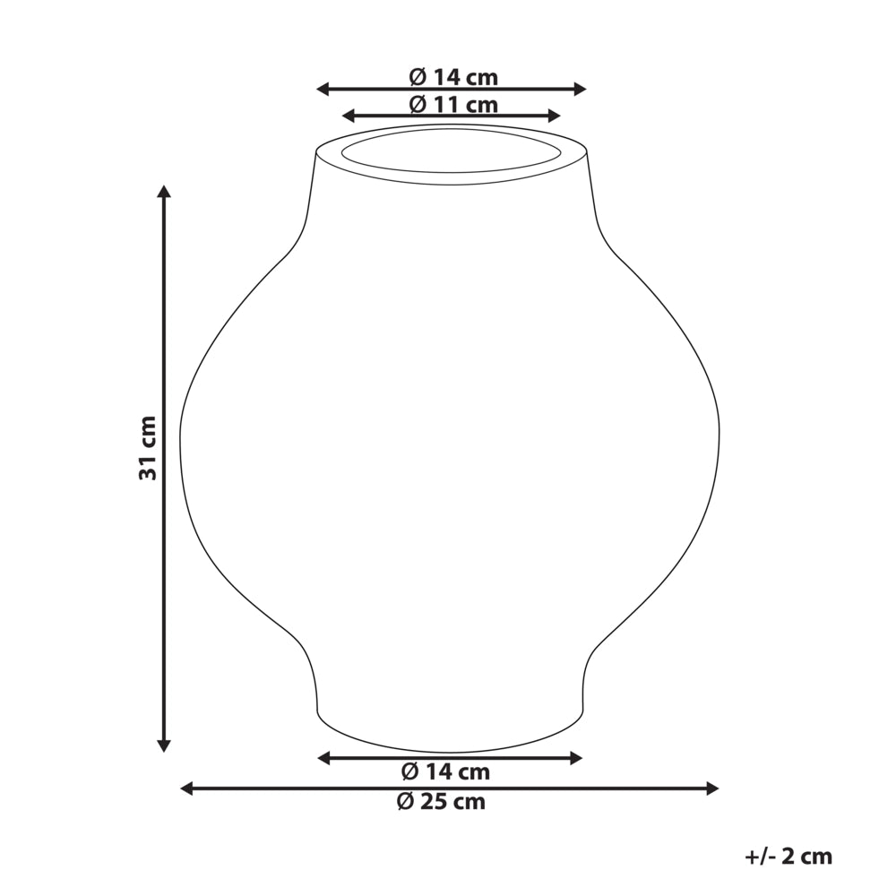 Elegante vaso di terracotta color tortora a forma rotonda 31 cm salotto ingresso moderno