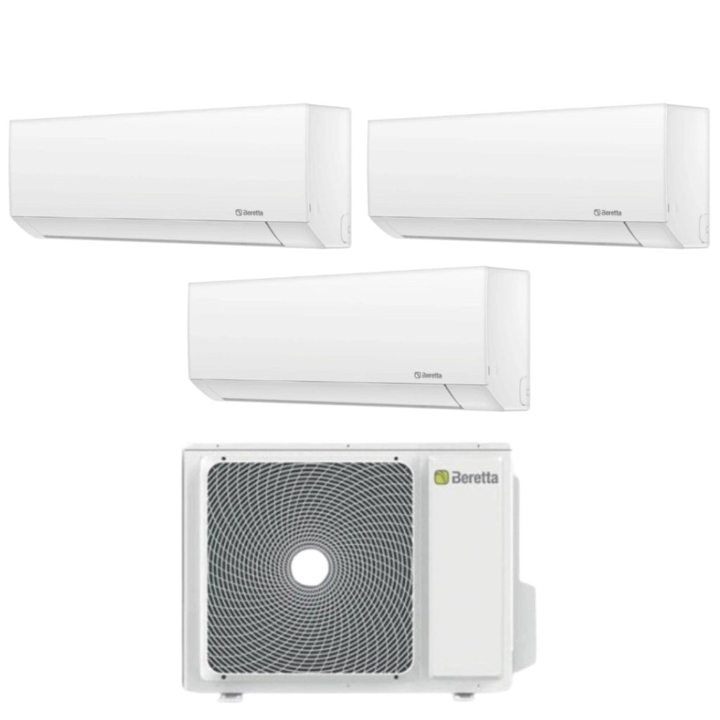 Climatizzatore Condizionatore Beretta Trial Split Inverter serie BREVA E 12+12+12 con 24000-4 R-32 Wi-Fi Optional 12000+12000+12000
