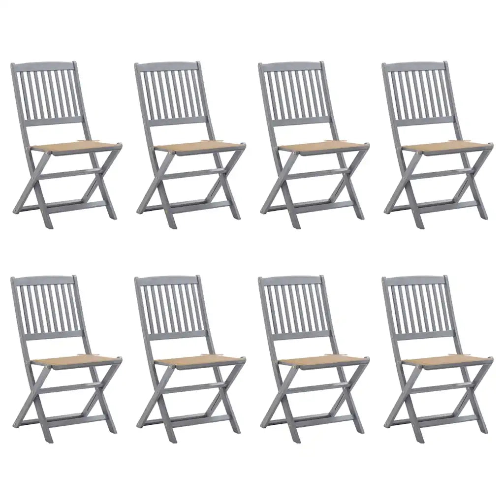 Sedie da Giardino Pieghevoli 8 pz con Cuscini Massello Acacia cod mxl 72236