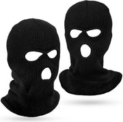 Balaclava invernale - 2 pezzi - Nero - Sport all'aperto - 3 fori - Adatto per Uomini e Donne
