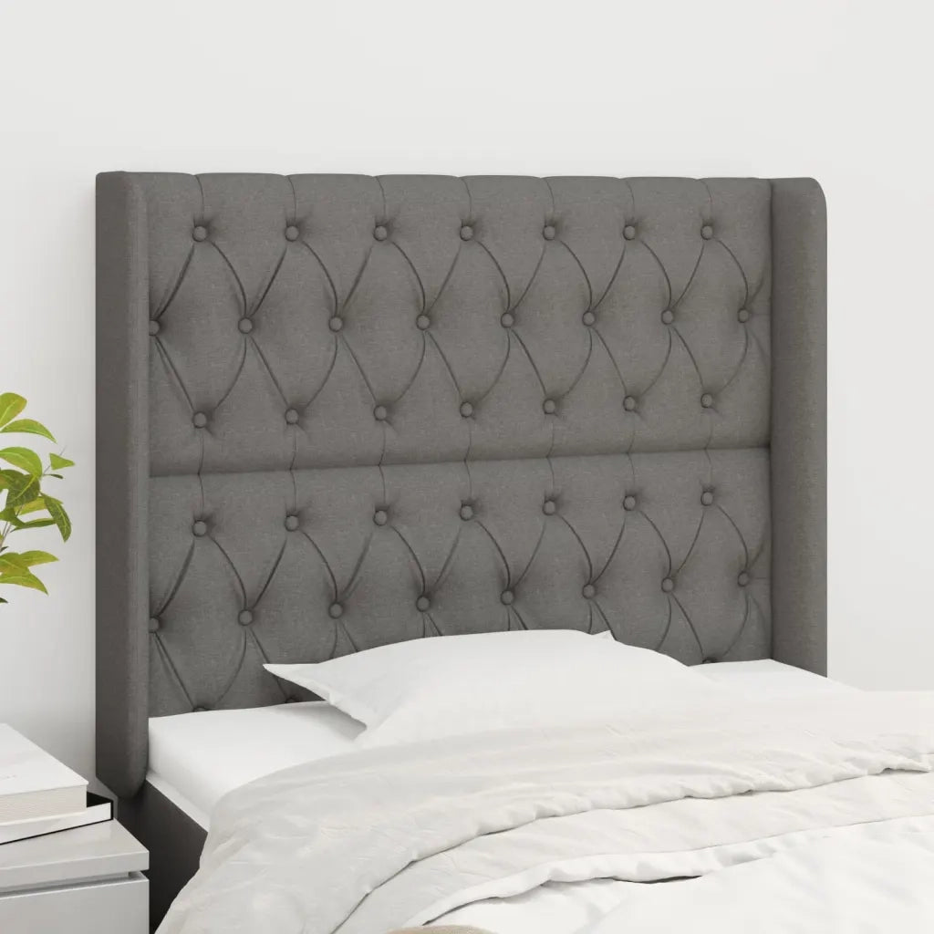 Testiera ad Orecchio Grigio Scuro 93x16x118/128 cm in Tessuto cod mxl 46269