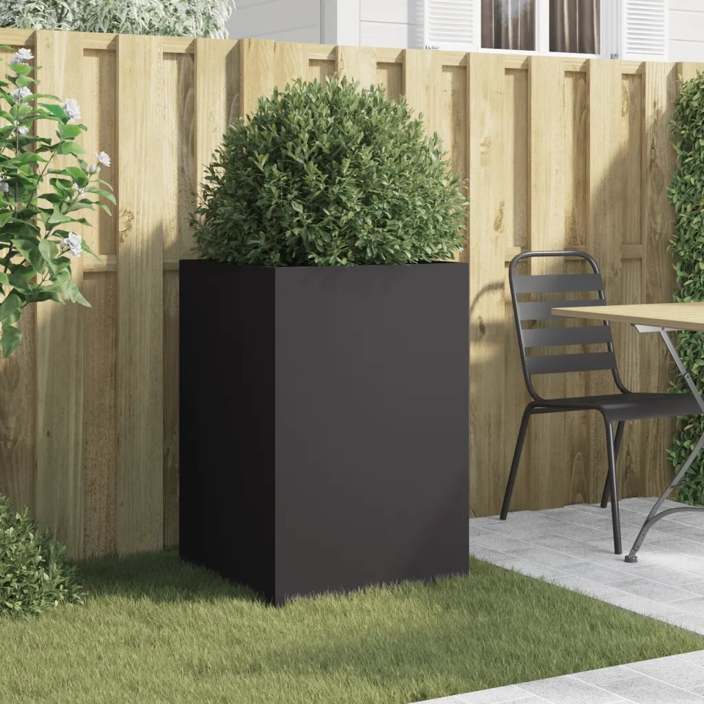 Fioriera | Cassetta per fiori | Vaso Nera 52x48x75 cm in Acciaio