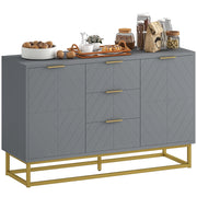 Mobile TV con 3 cassetti e 2 ante ¨C zephmum ¨C grigio 120x40x76 cm