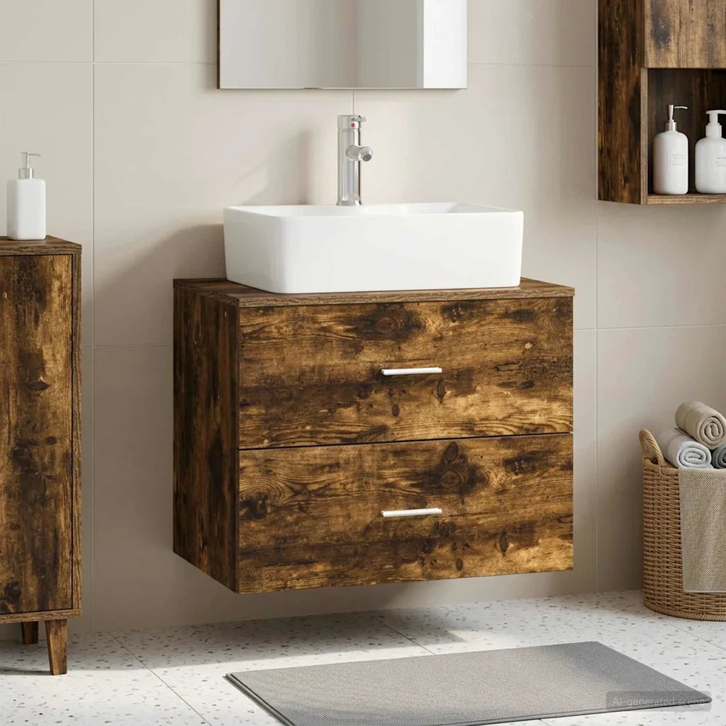 Mobile da Bagno da Muro Rovere Fumo 62,5 x 44,5 x 50 cm 890330