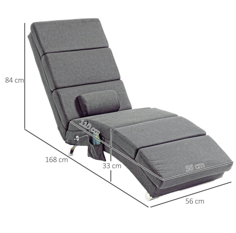 Poltrona relax massaggiante con calore lombare grigio scuro