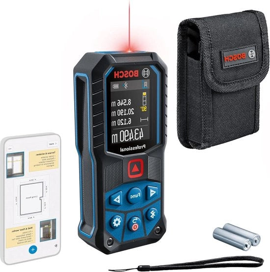 Misuratore di distanza laser 50-27 C (portata fino a 50 metri - IP65 - Bluetooth - 2 batterie AA - maniglia - custodia)