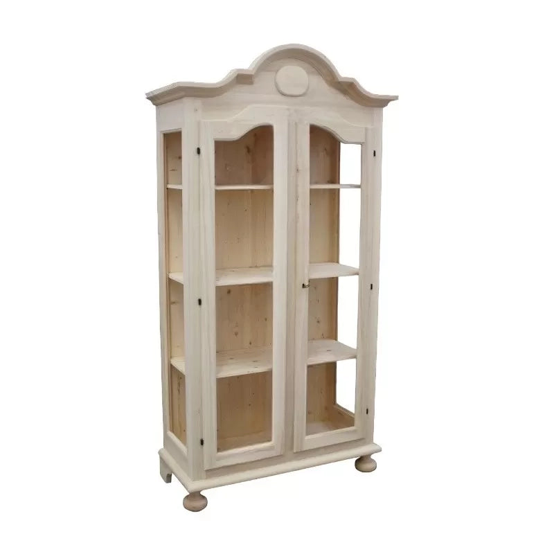 Vetrina 2 porte shabby legno bianco consumato 103x45x197 (958) - Mobili 2G