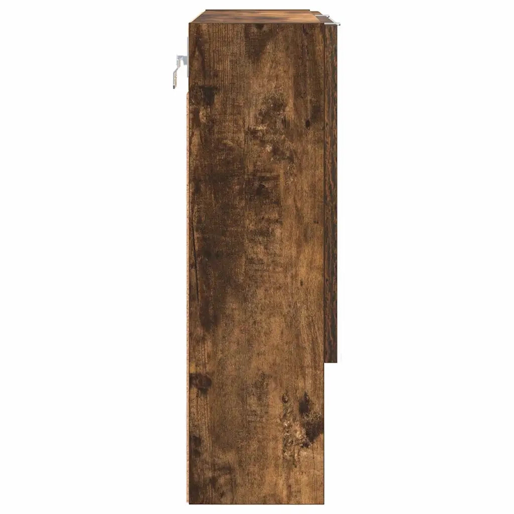 Mobiletto per specchio con porta Rovere fumé 59 x 17 x 55 cm 883369