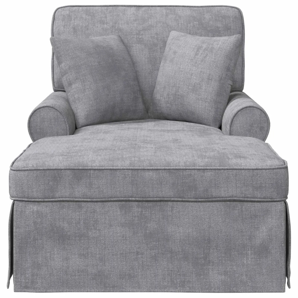 Chaise Longe con Gonna Grigio Chiaro 157 x 91 x 91 cm ARES 42022957