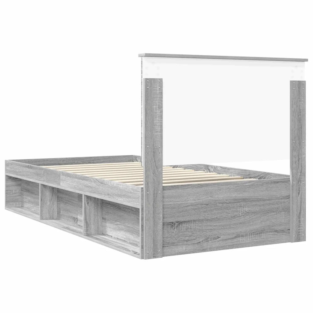 Struttura del letto Grigio Sonoma 100 x 200 cm Pino massello 3411051