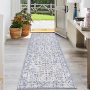 Tappeto Antiscivolo 60x180 cm, Blu, Piuma Antiscivolo, Piuma Boho, Tappeto Lavabile, Asciugamano per Cucina, Tappeto per Cucina, Sala, Soggiorno, Camera da Letto