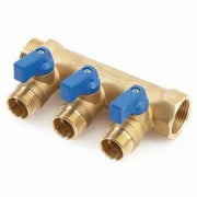 Collettore con mini valvole 2 vi e 3/4  x 1/2  b08m3xw2r6