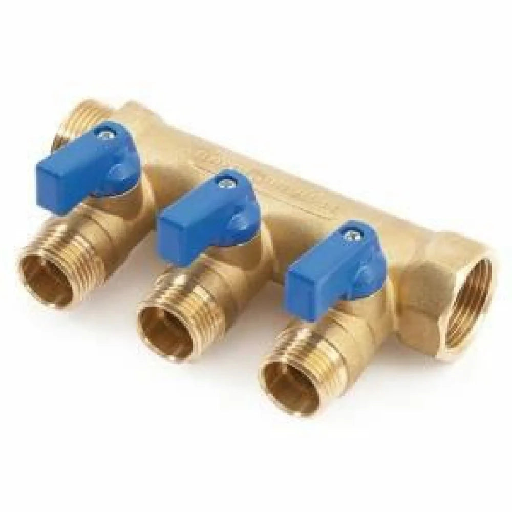 Collettore con mini valvole 2 vi e 3/4  x 1/2  b08m3xw2r6