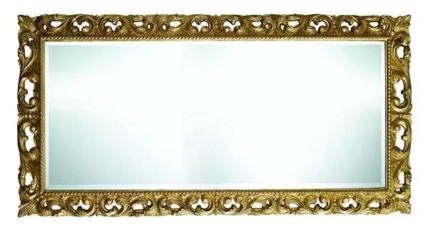 Mobili2g - specchiera in foglia oro rettangolare misure: 94 x 94 x 5