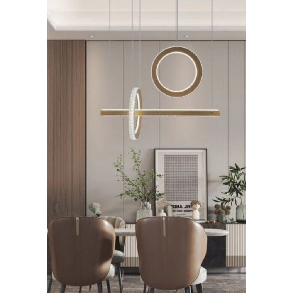 Trade Shop - Lampadario Led 80w A Sospensione Luce 6500k 4000k Effetto Cristallo Moderno Lp-23 -